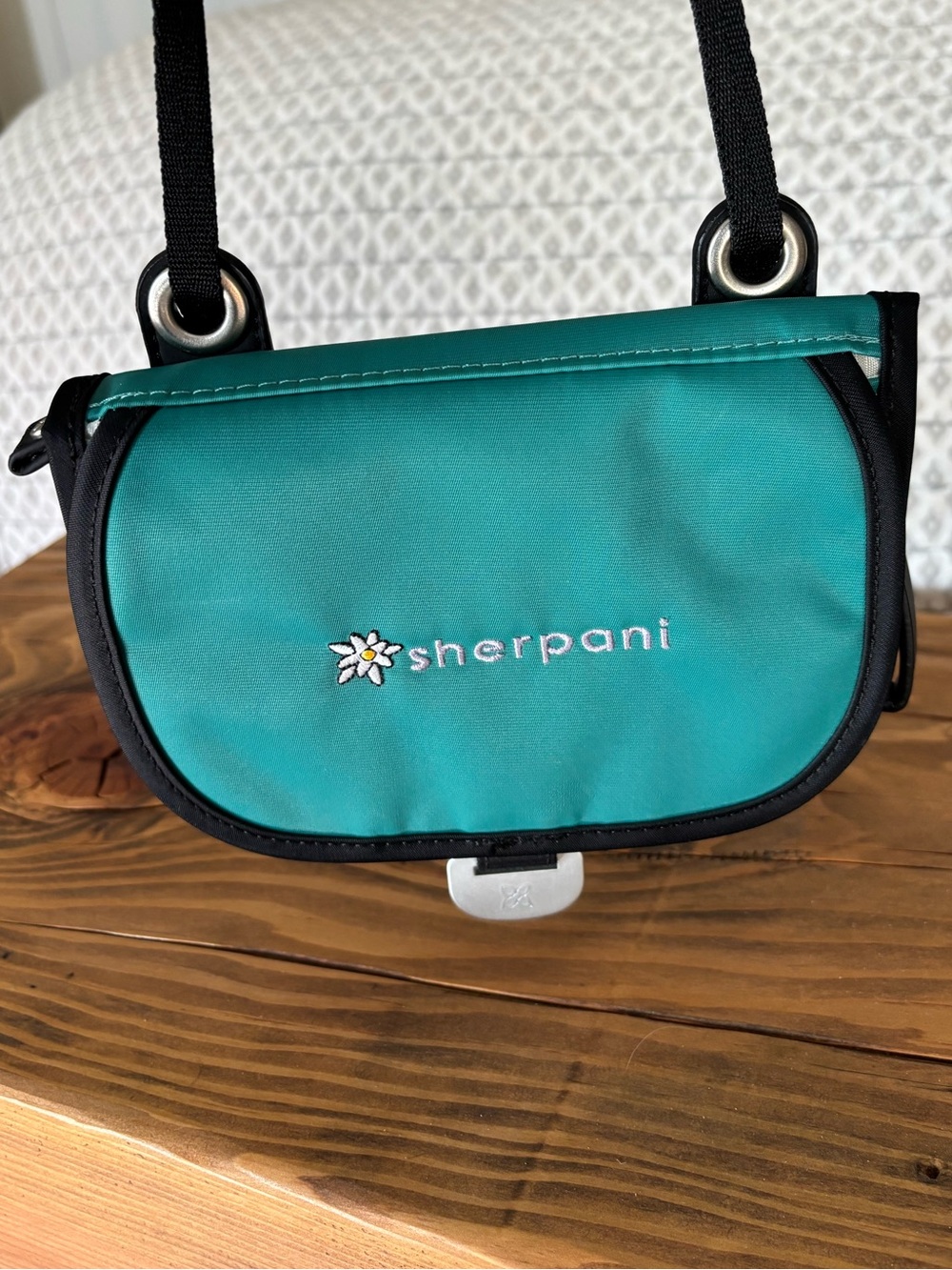 Sherpani Teal and Black Crossbody Bag - Small Everyday Shoulder Purse